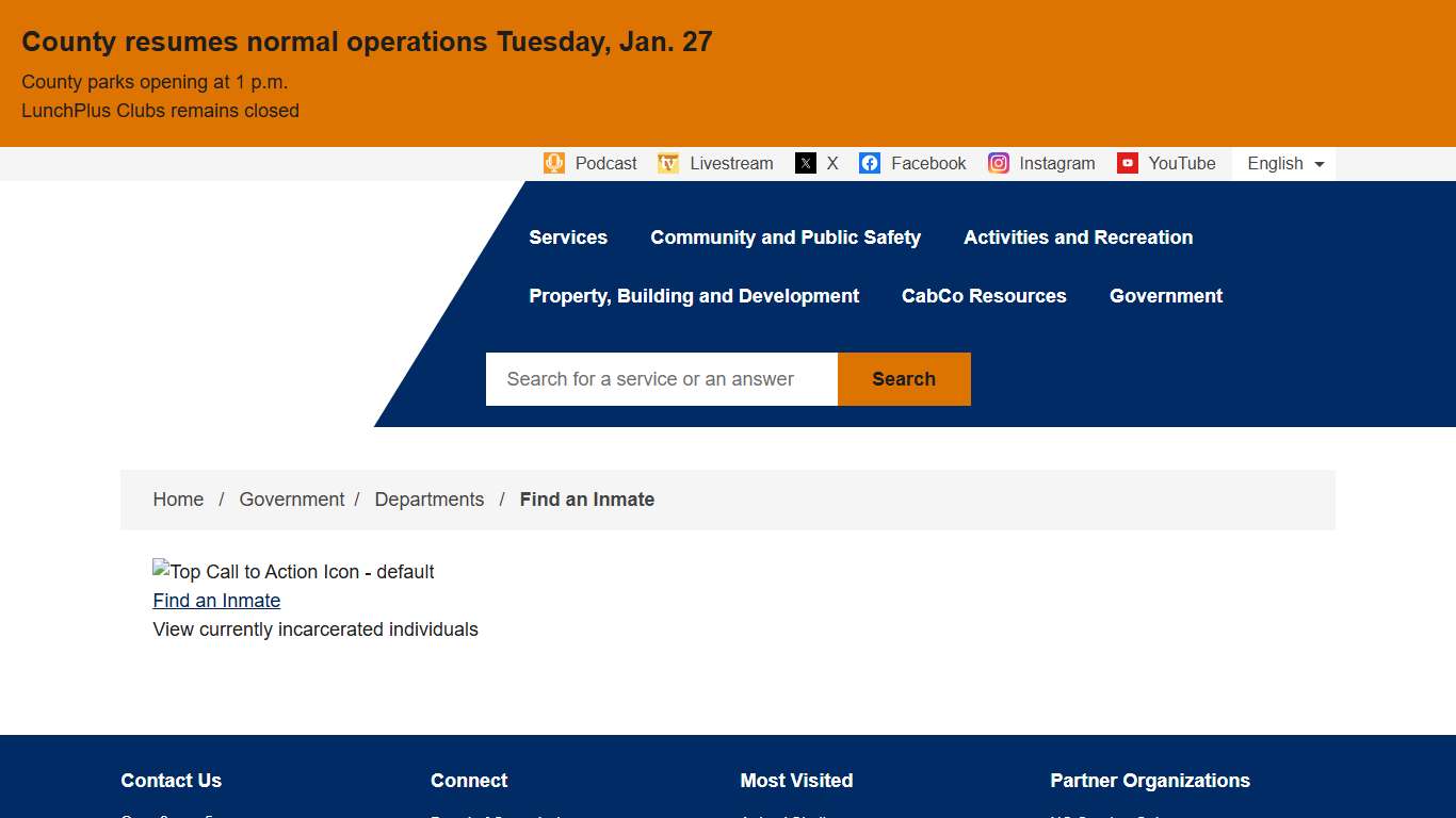 Find an Inmate Cabarrus County